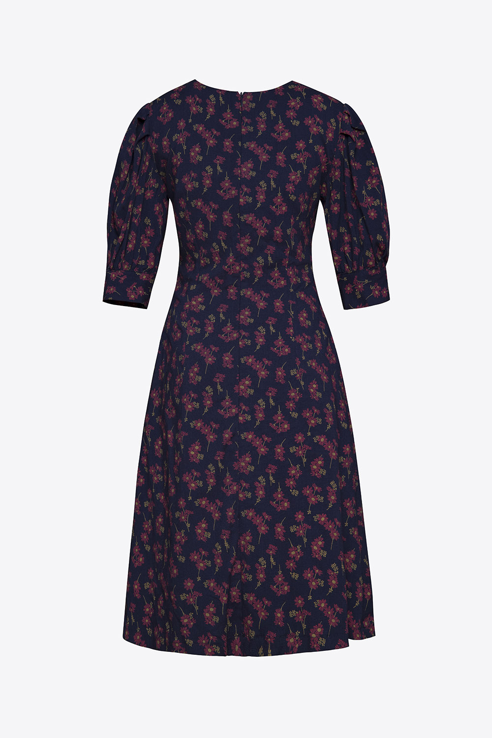 Đầm hoa nhí dáng chữ A công sở tay lỡ 