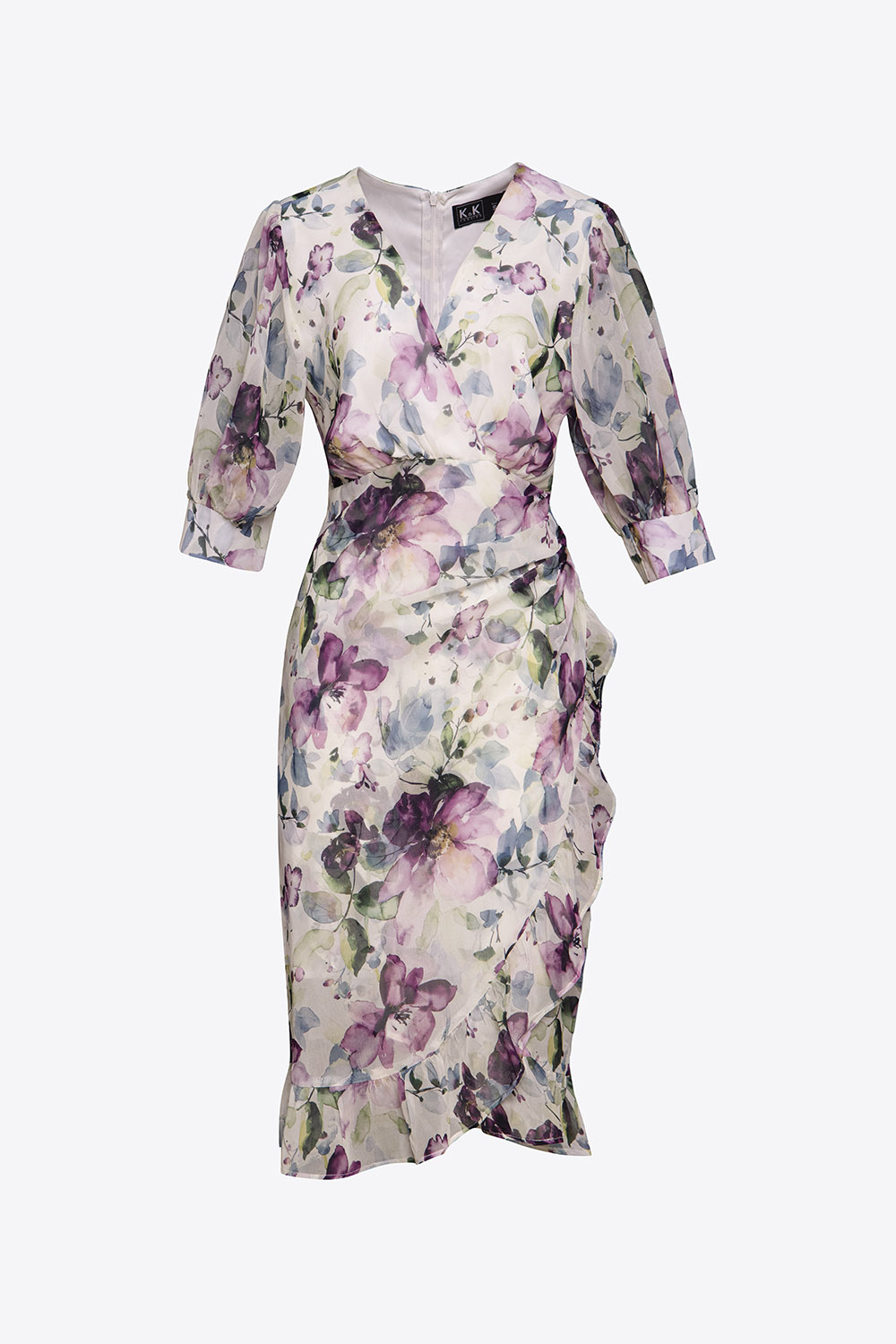 Đầm quấn họa tiết hoa phối bèo 