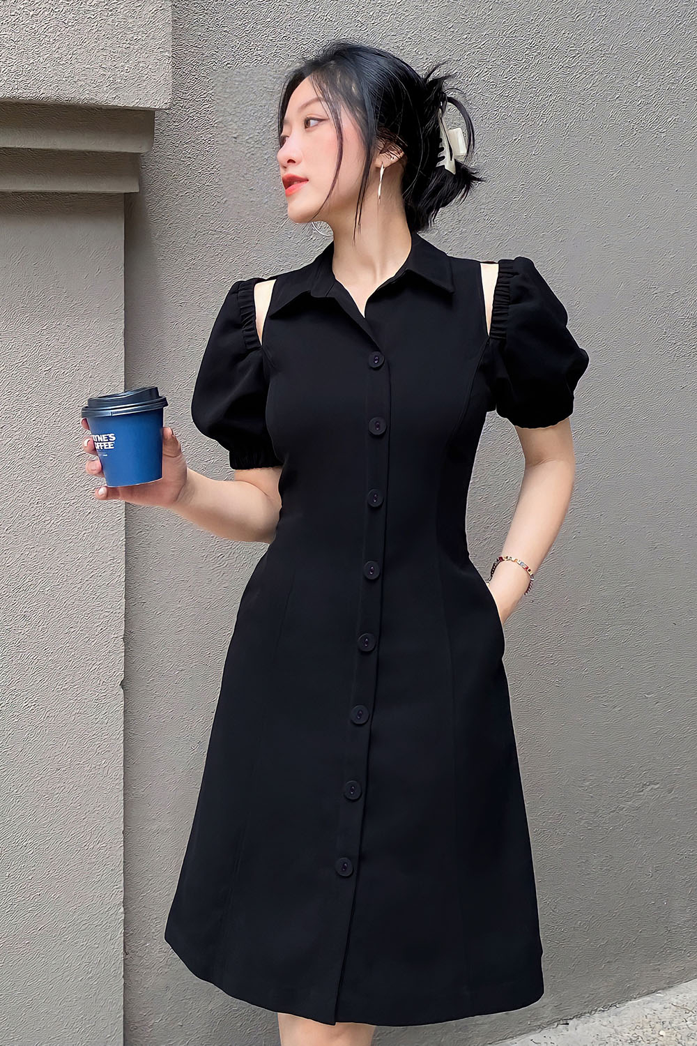 Đầm sơ mi công sở dáng chữ A KK113-39
