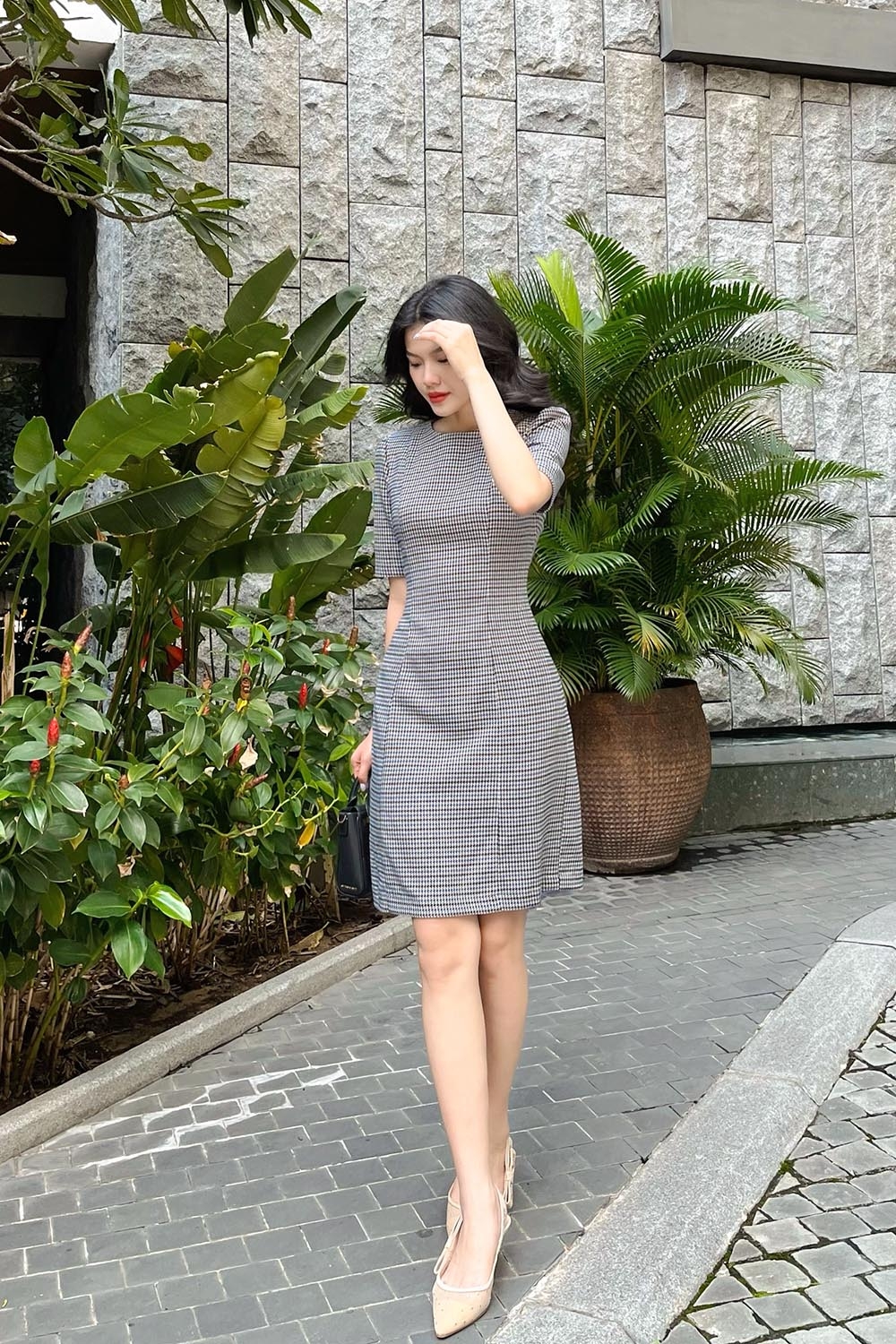 Đầm công sở nữ form chữ A tay lỡ KK115-03