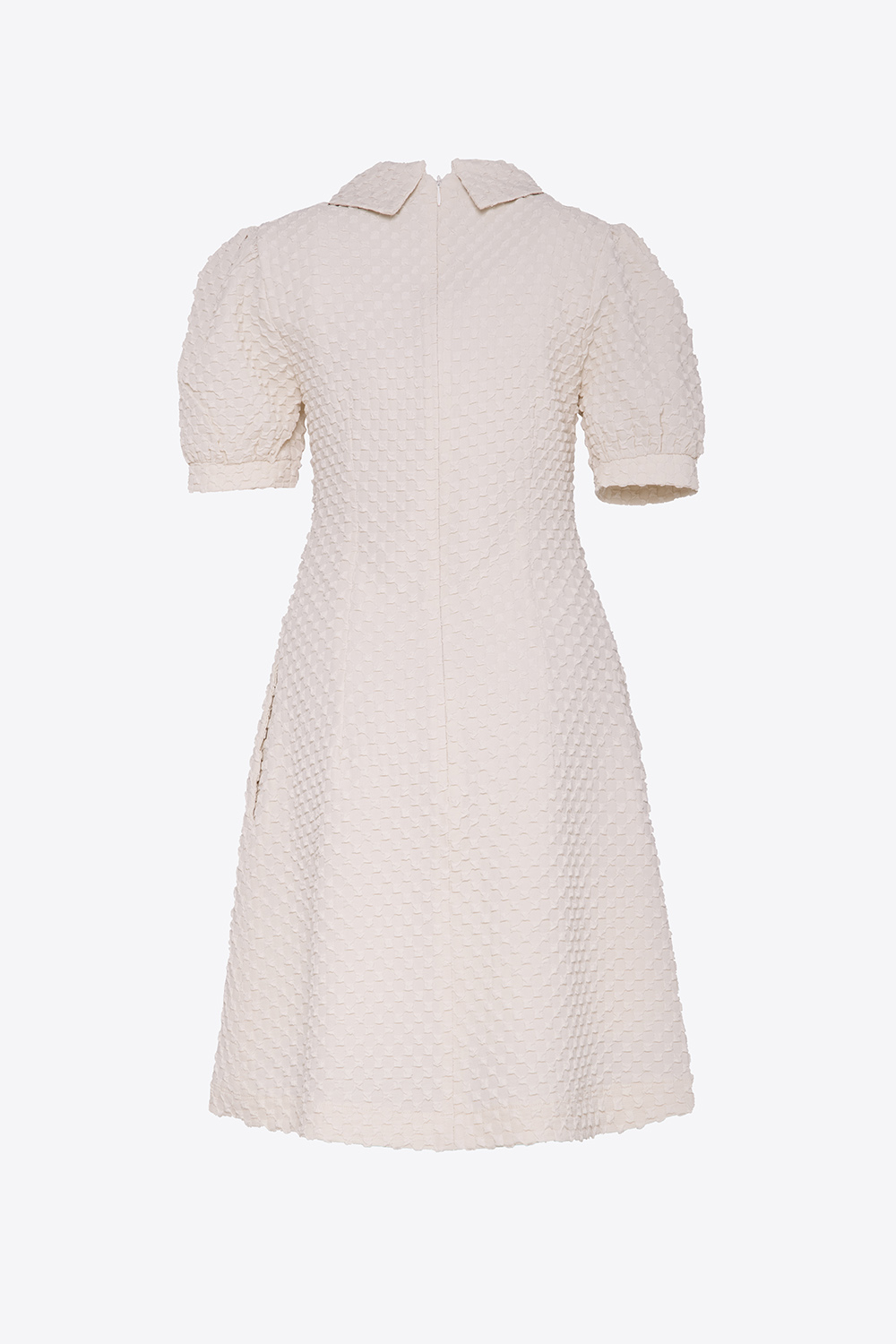 Đầm xòe chữ A cổ sen phối nơ