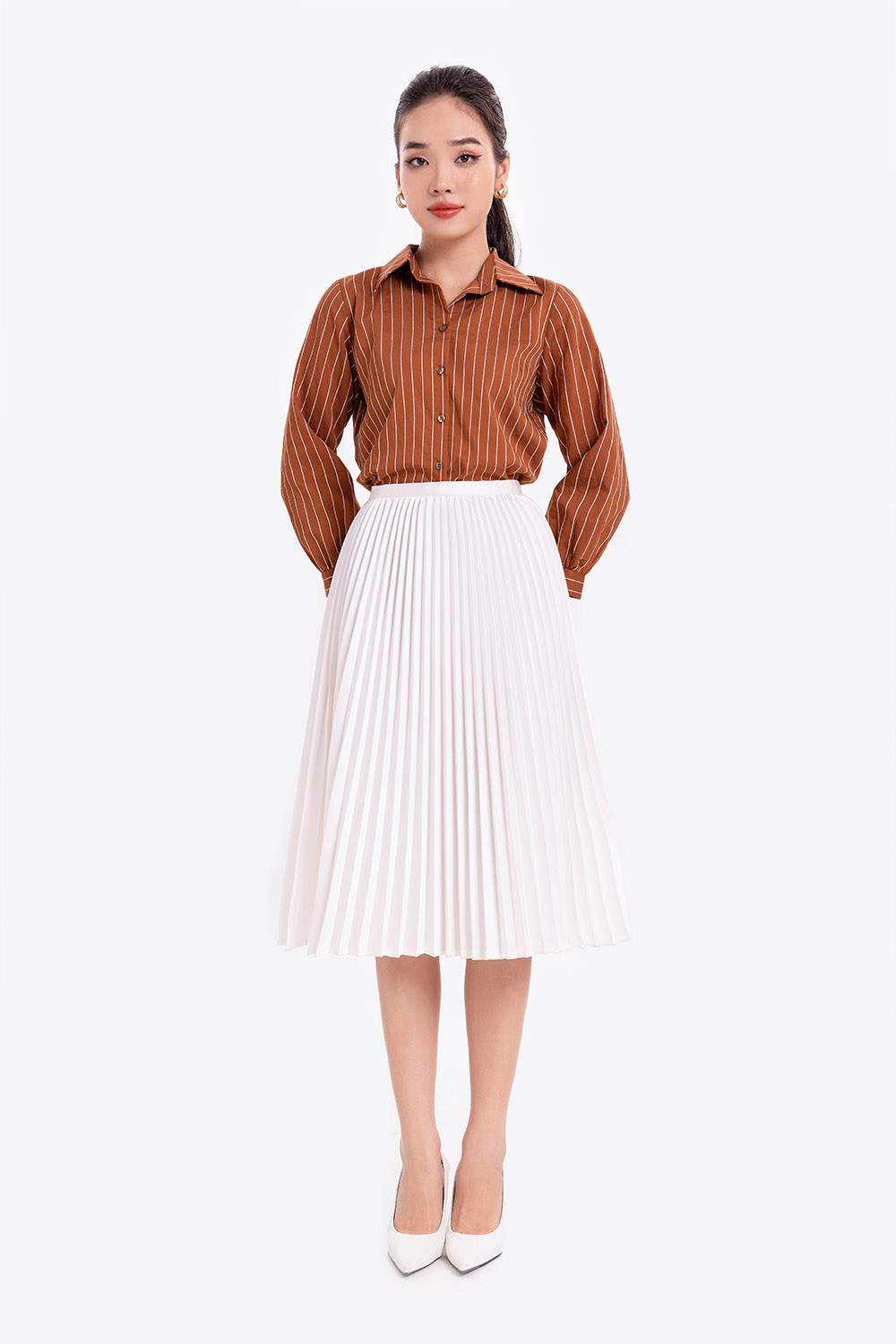 Áo sơ mi kẻ sọc công sở nữ