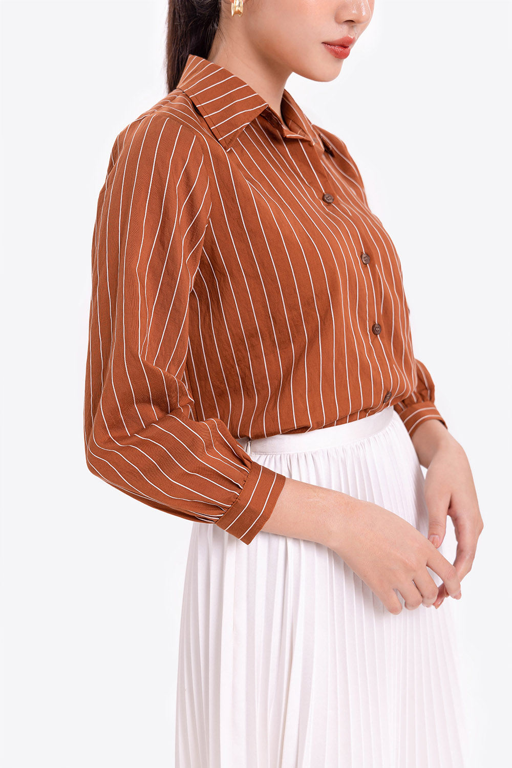 Áo sơ mi kẻ sọc công sở nữ