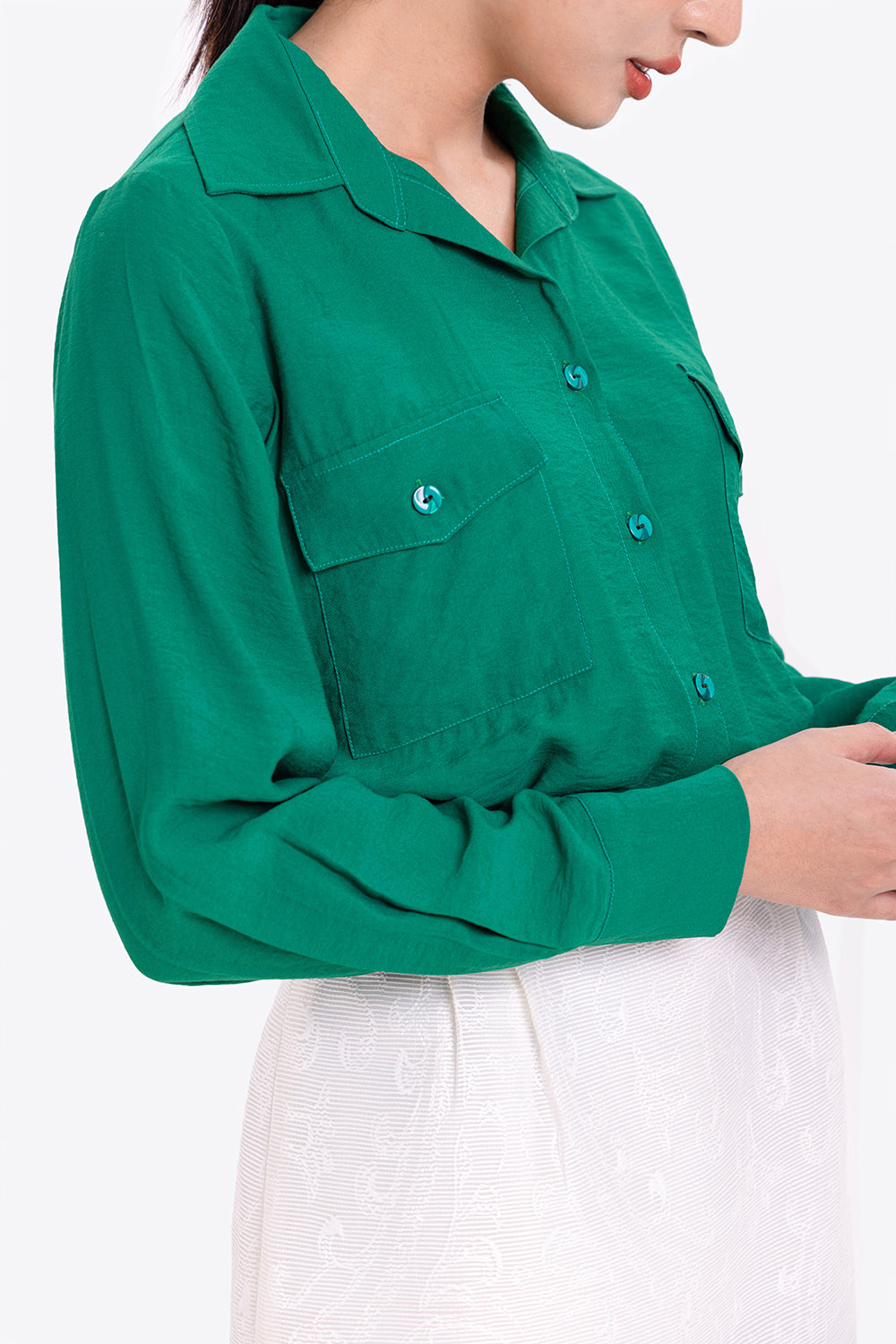 Áo sơ mi nữ công sở phối túi