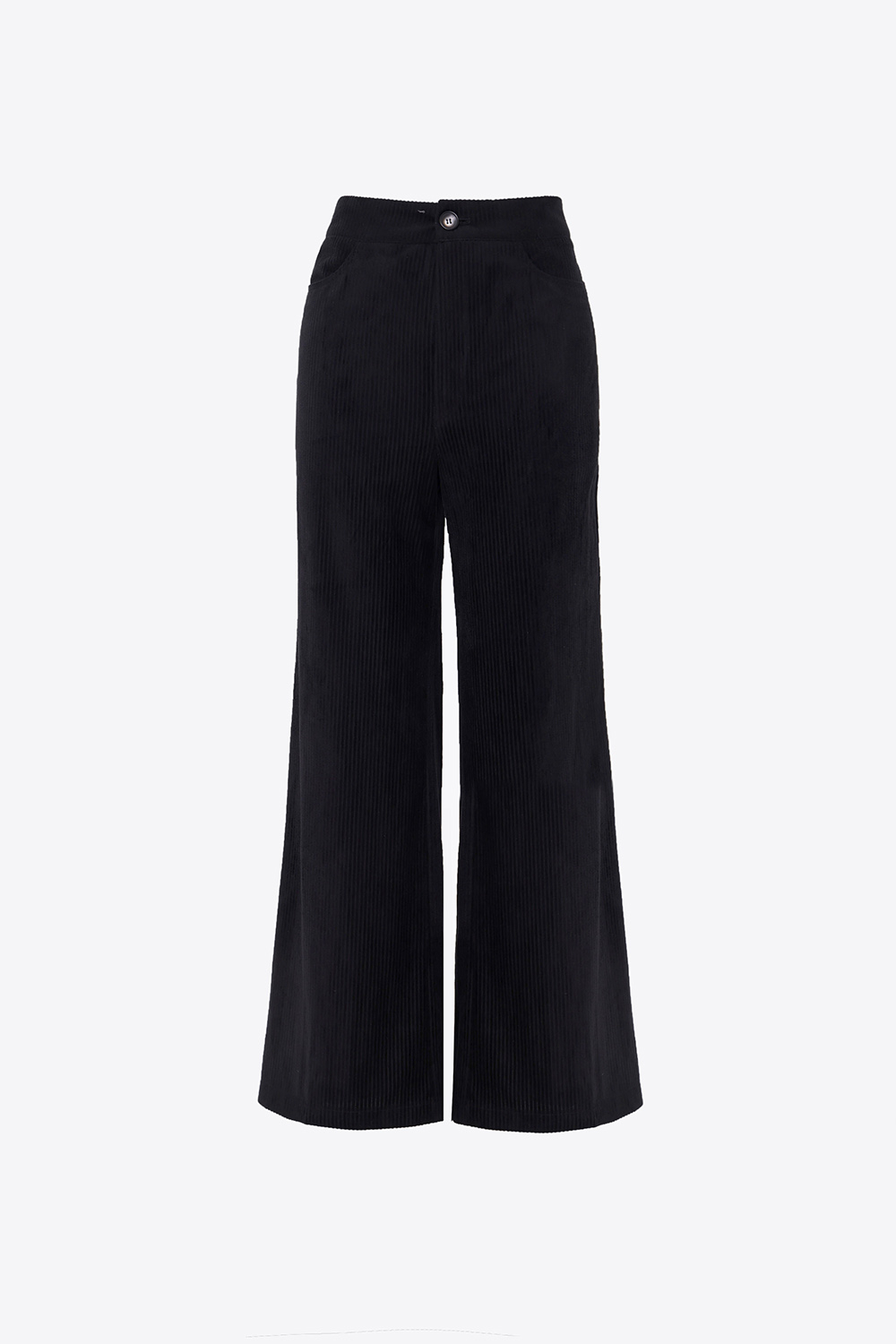 Quần ống suông màu đen lưng cao