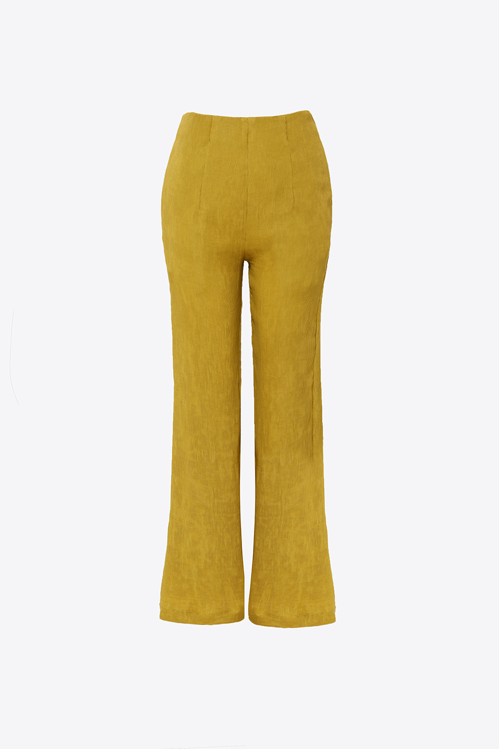 Quần suông ống loe màu vàng