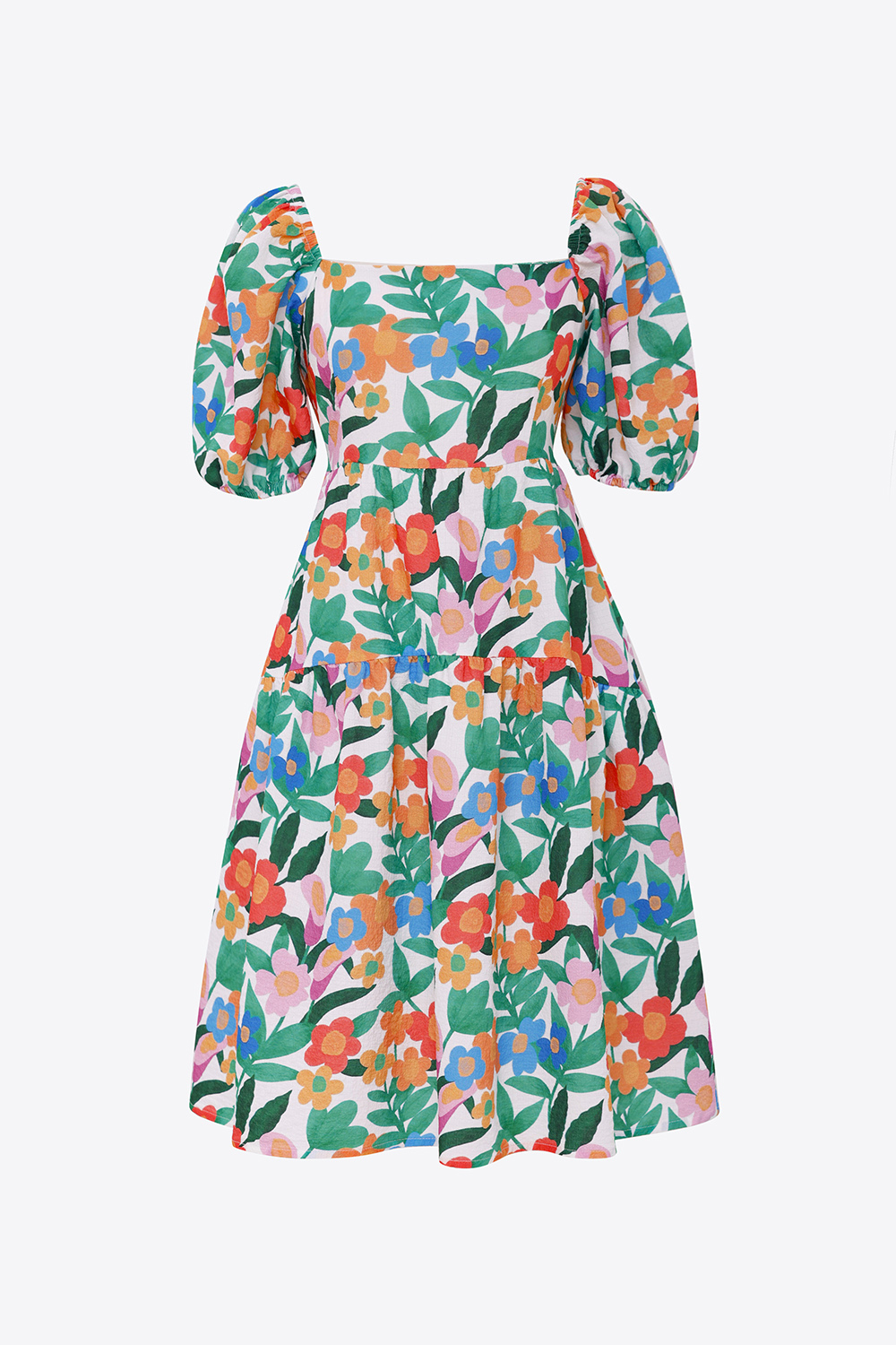 Đầm xòe babydoll cổ vuông cut-out lưng