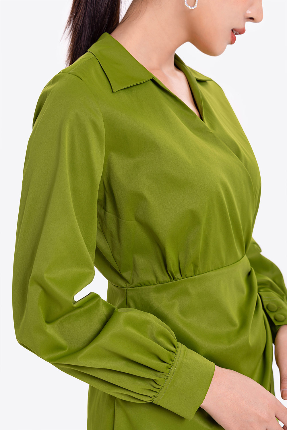 Đầm quấn wrap dress nhấn eo tay dài