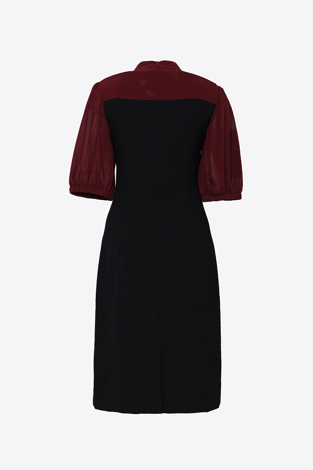 Đầm công sở đen dáng ôm phối màu