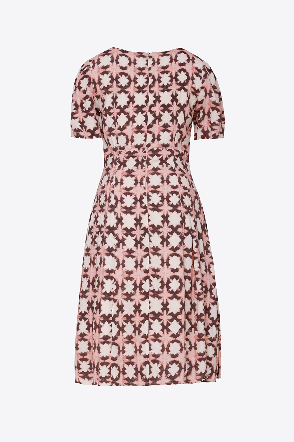 Đầm họa tiết dáng chữ A cổ vuông