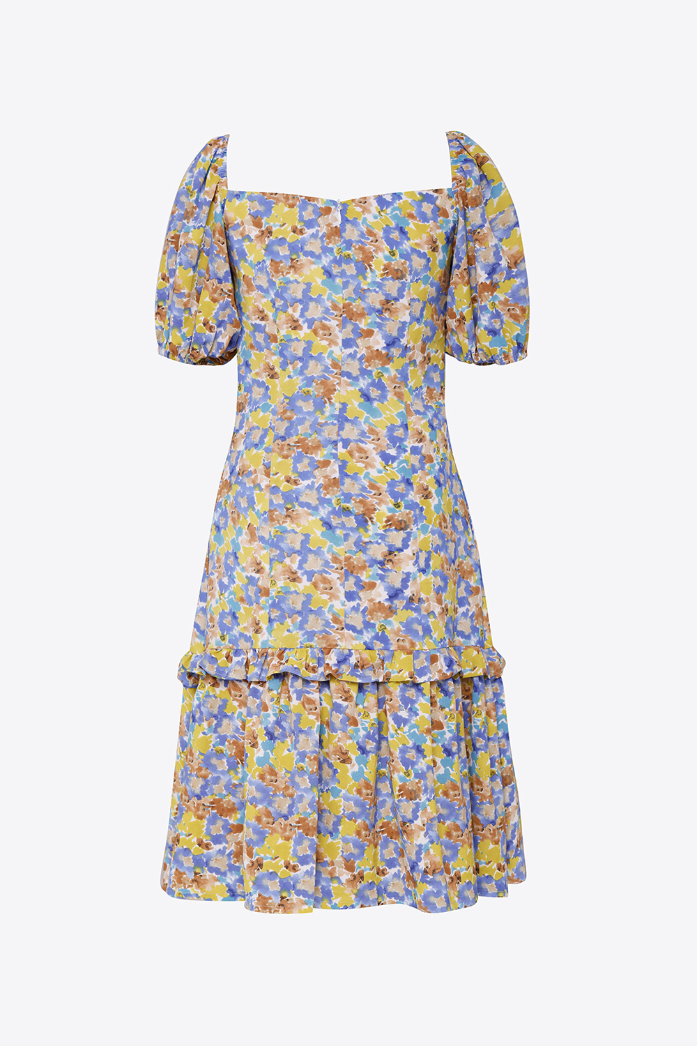 Đầm hoa dáng xòe đuôi cá cổ vuông