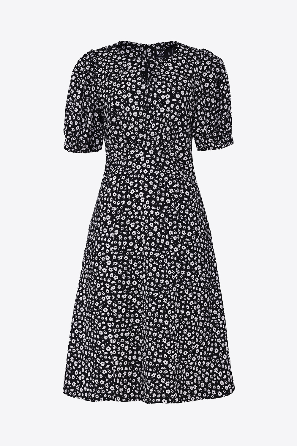 Đầm công sở hoa dáng xòe