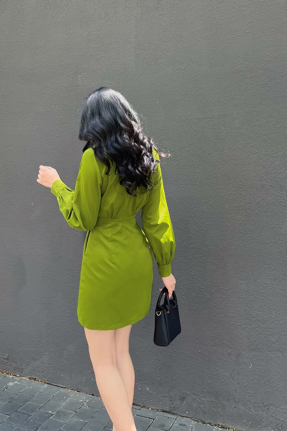 Đầm quấn wrap dress nhấn eo tay dài