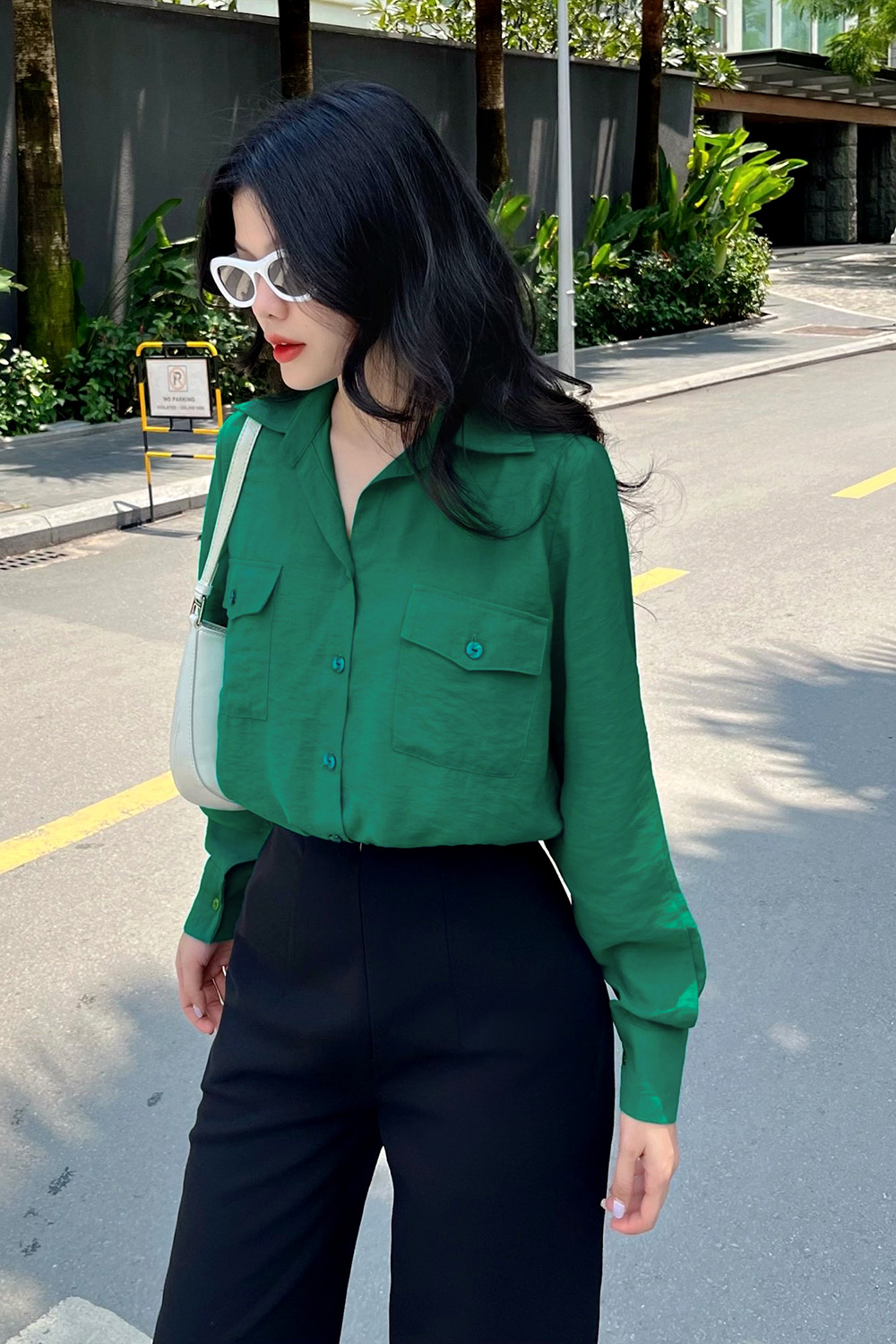 Áo sơ mi nữ công sở phối túi