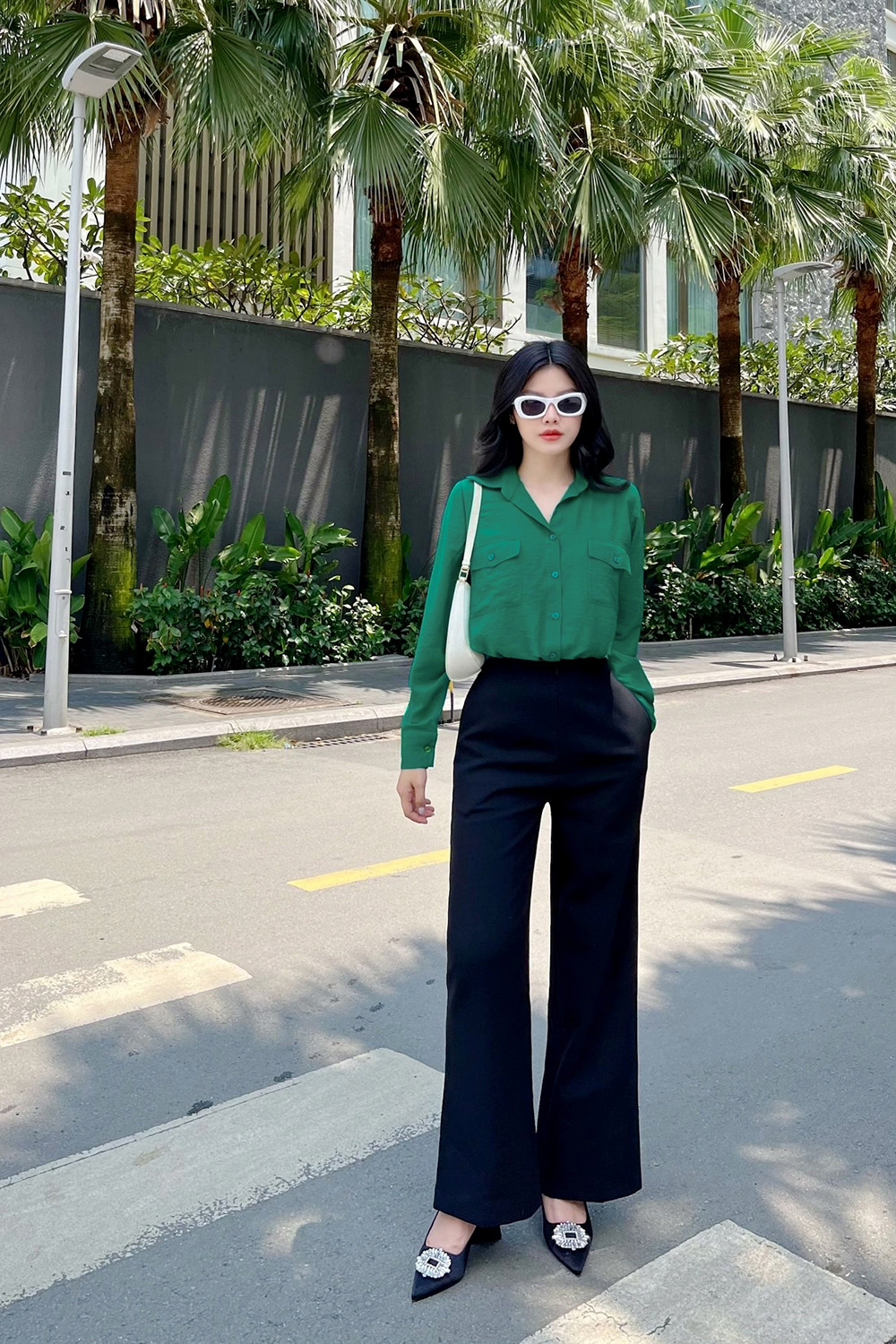 Áo sơ mi nữ công sở phối túi