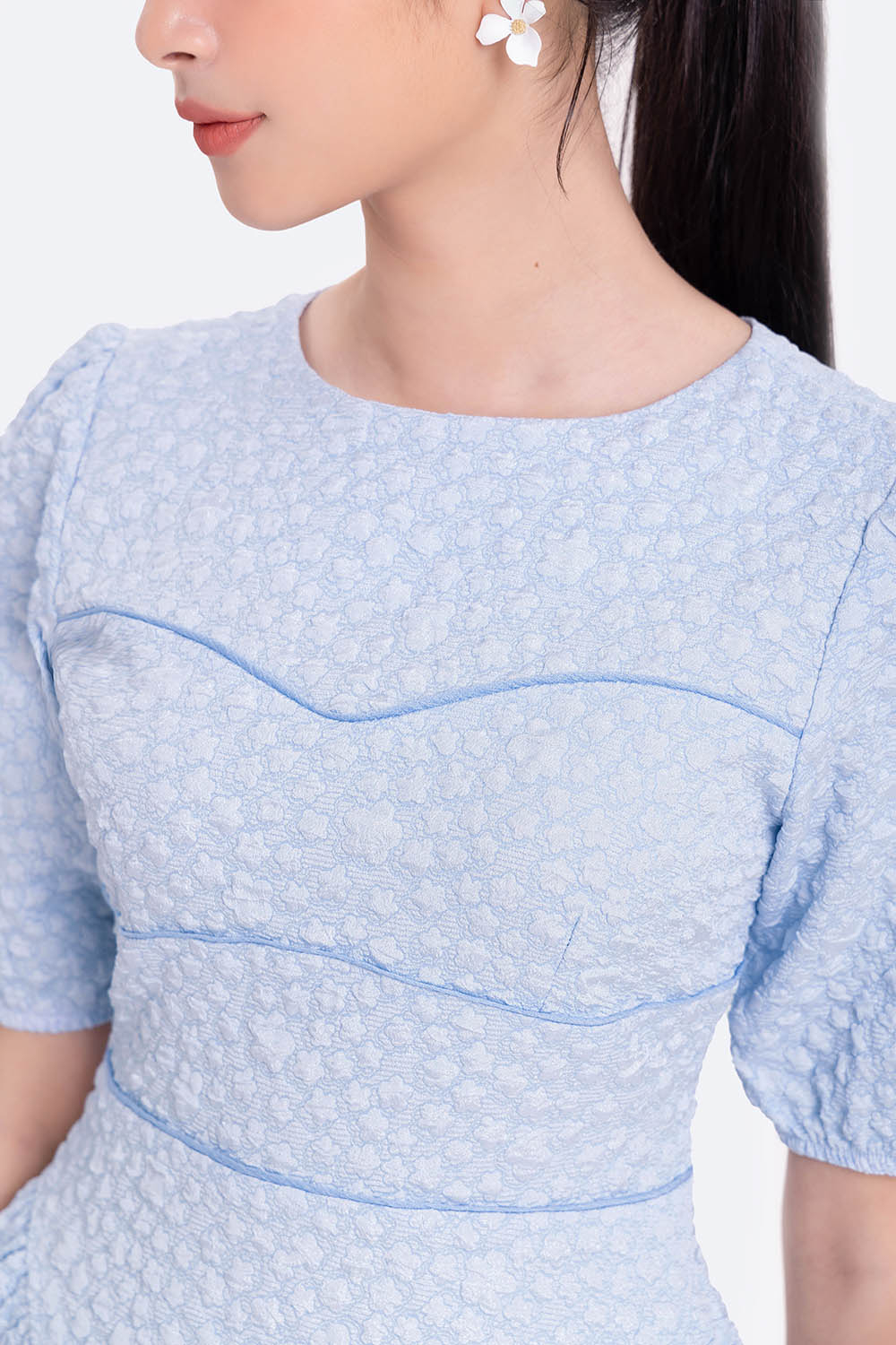 Đầm xòe dự tiệc phối viền