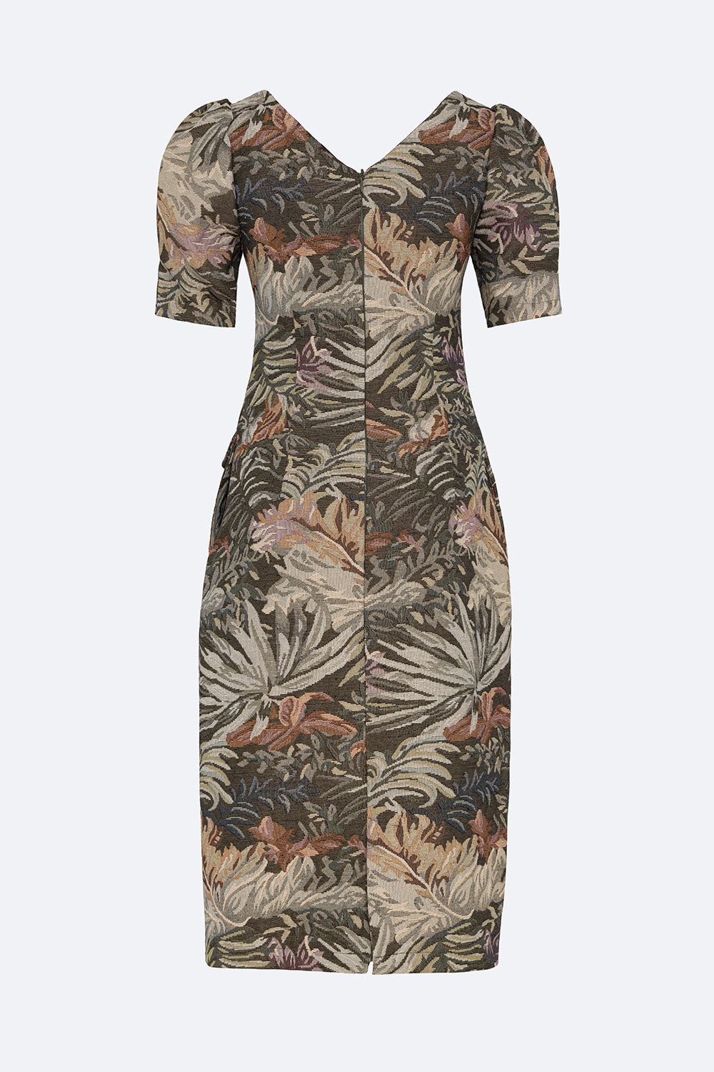 Đầm ôm họa tiết phối túi đắp giả