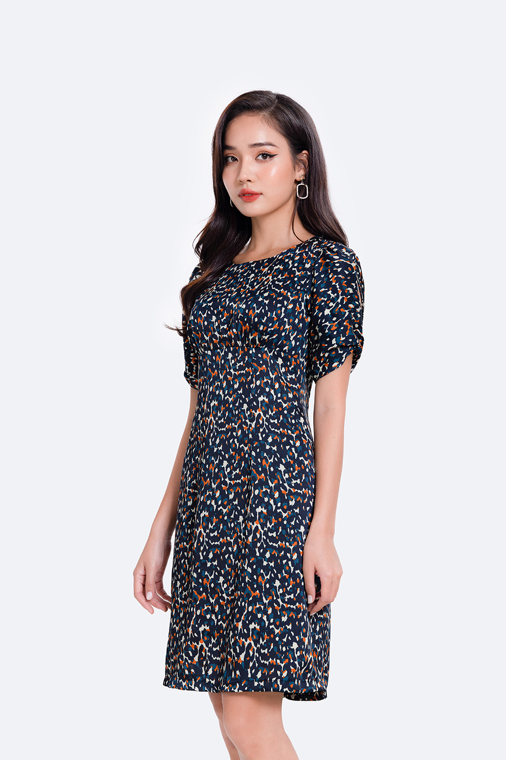 Đầm họa tiết chữ A tay lỡ