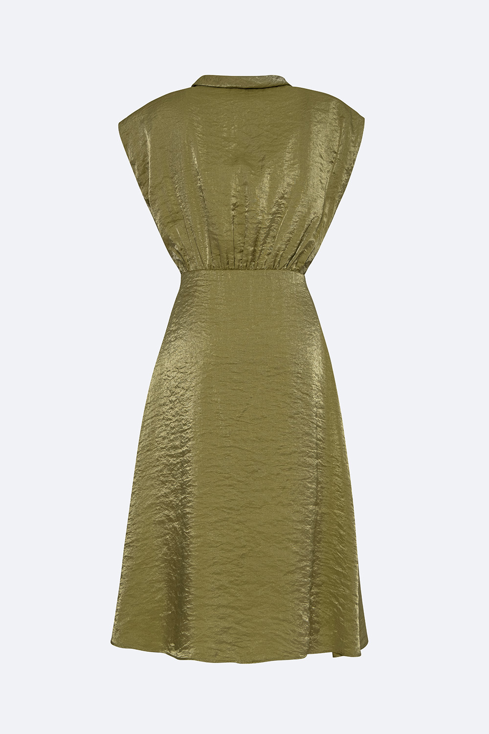 Đầm nữ xòe tay hến cổ phối nơ