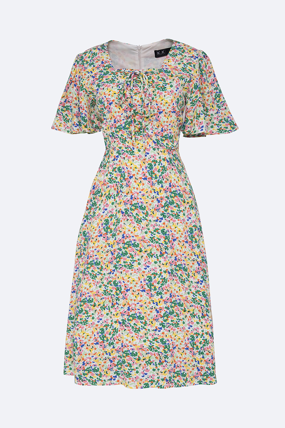 Đầm chữ A hoa nhí tay cánh tiên