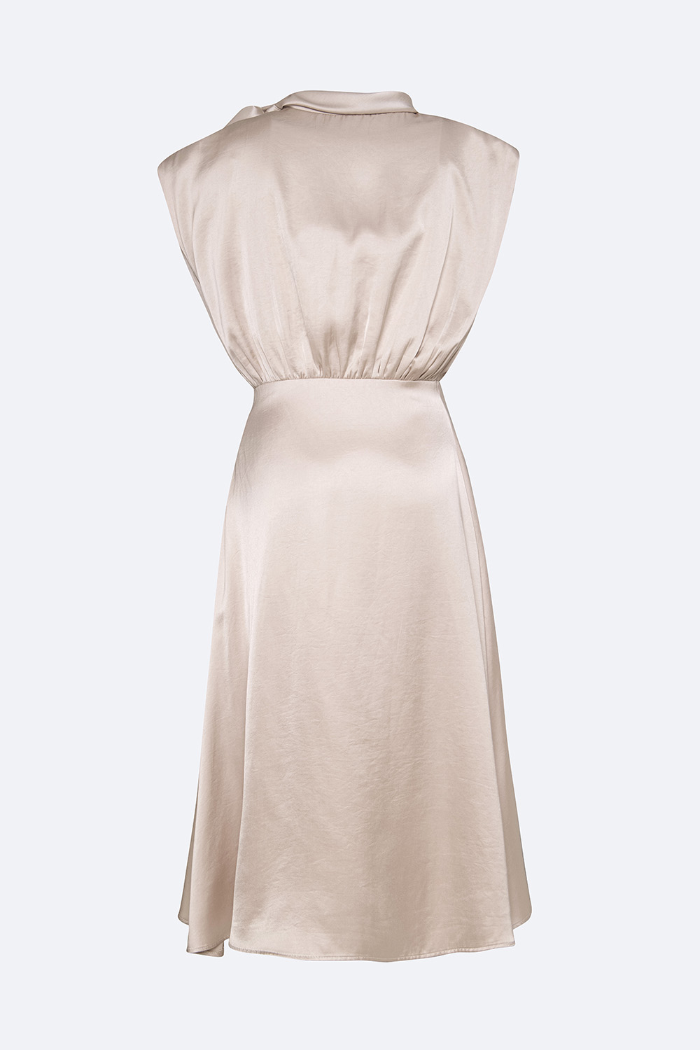 Đầm xòe nhấn eo tay hến cổ phối nơ