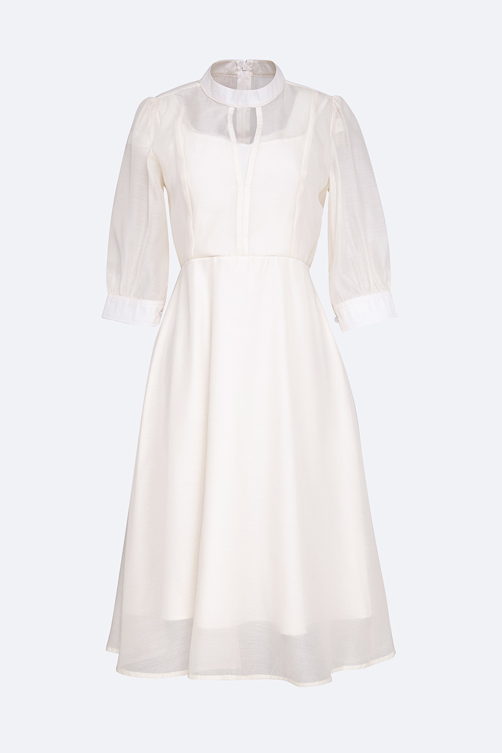 Đầm xòe tay lỡ cổ trụ cut-out