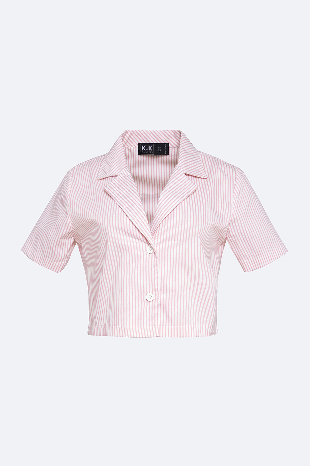 Áo sơ mi nữ dáng ngắn kẻ sọc 