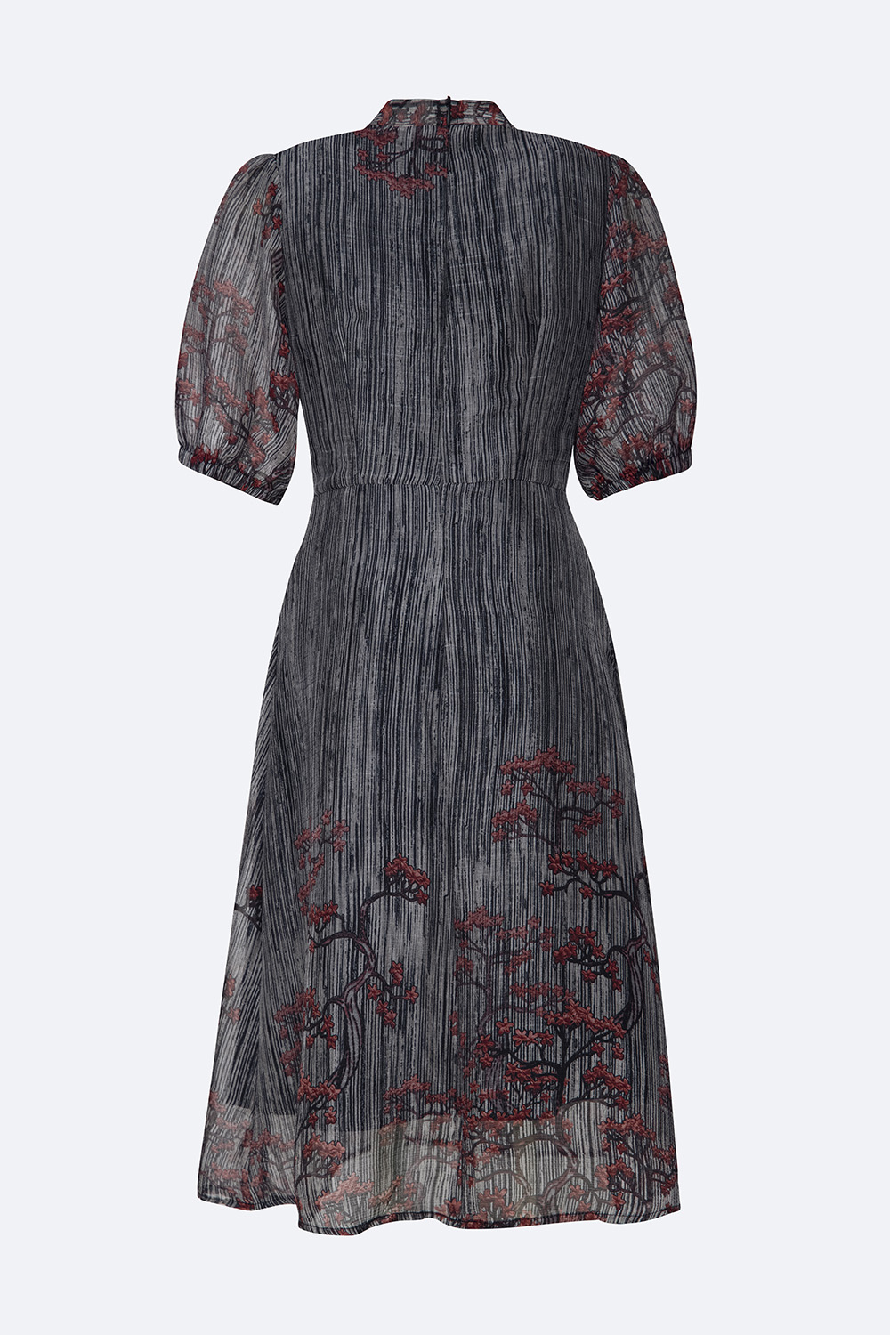 Đầm xòe công sở phối họa tiết