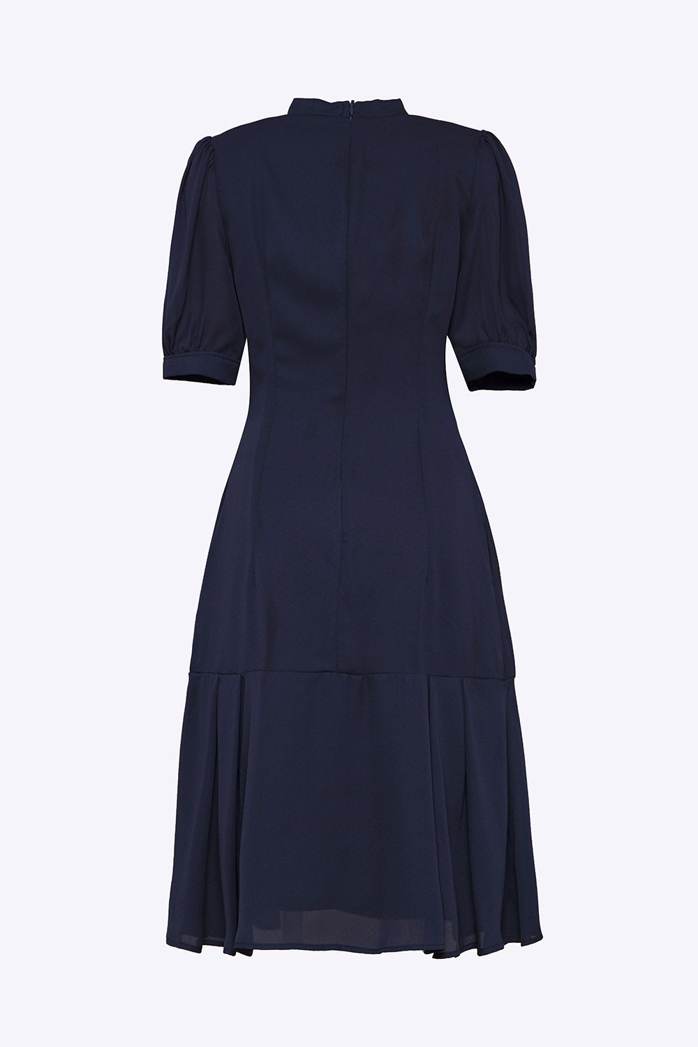 Đầm xòe đuôi cá công sở cổ phối nơ