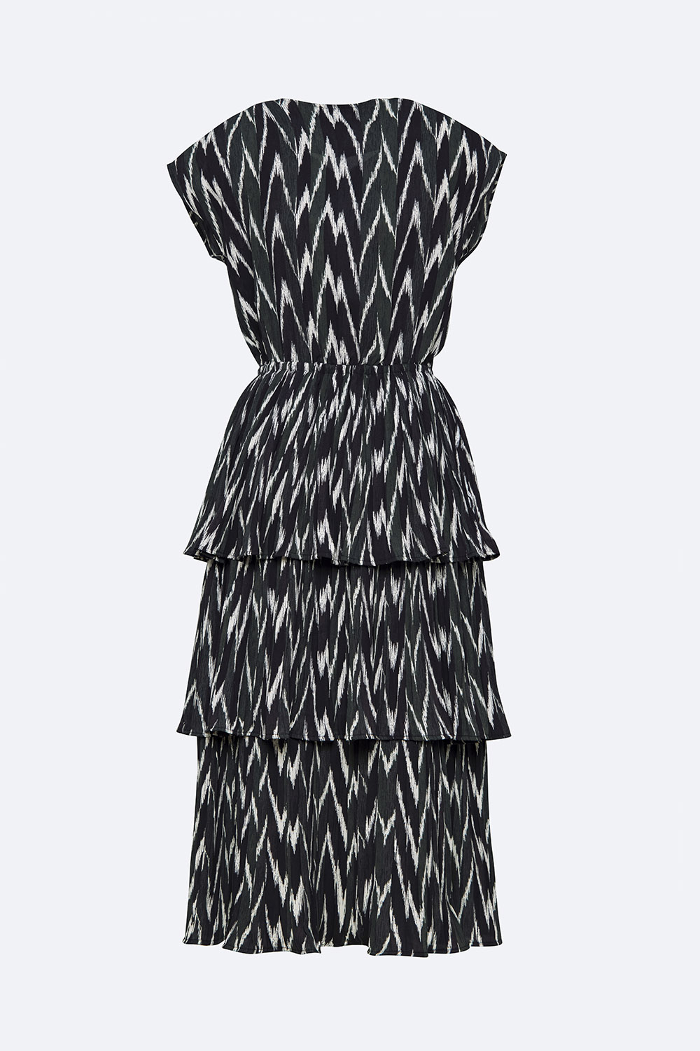 Đầm xếp tầng dáng dài tay hến