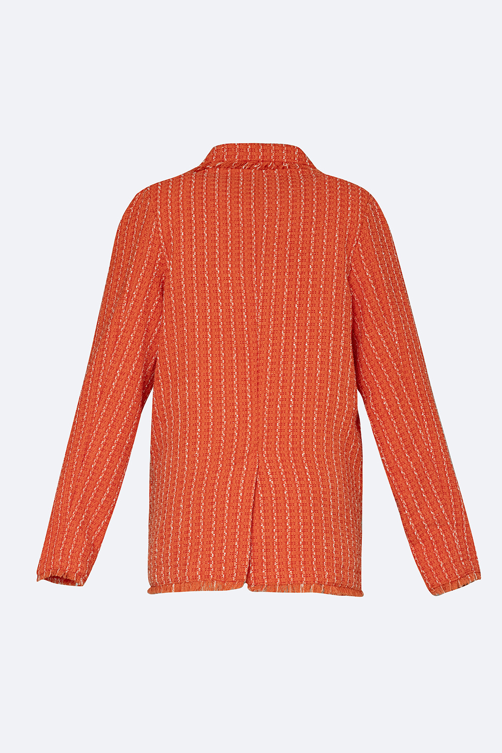 Áo khoác tweed nữ tay dài màu cam