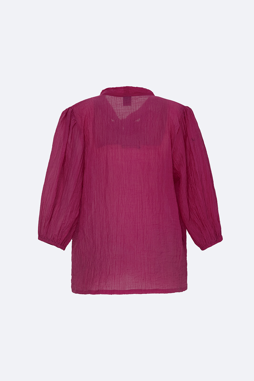 Áo kiểu sơ mi nữ phối nơ màu hồng