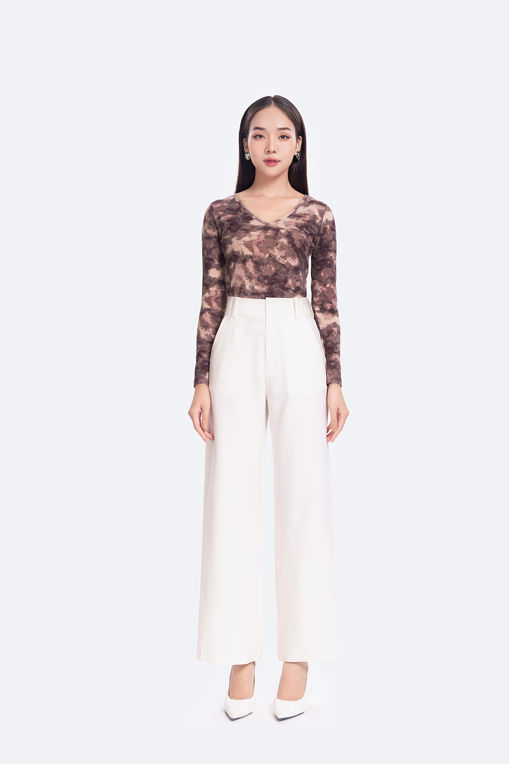 Áo thun nữ loang màu dáng ôm