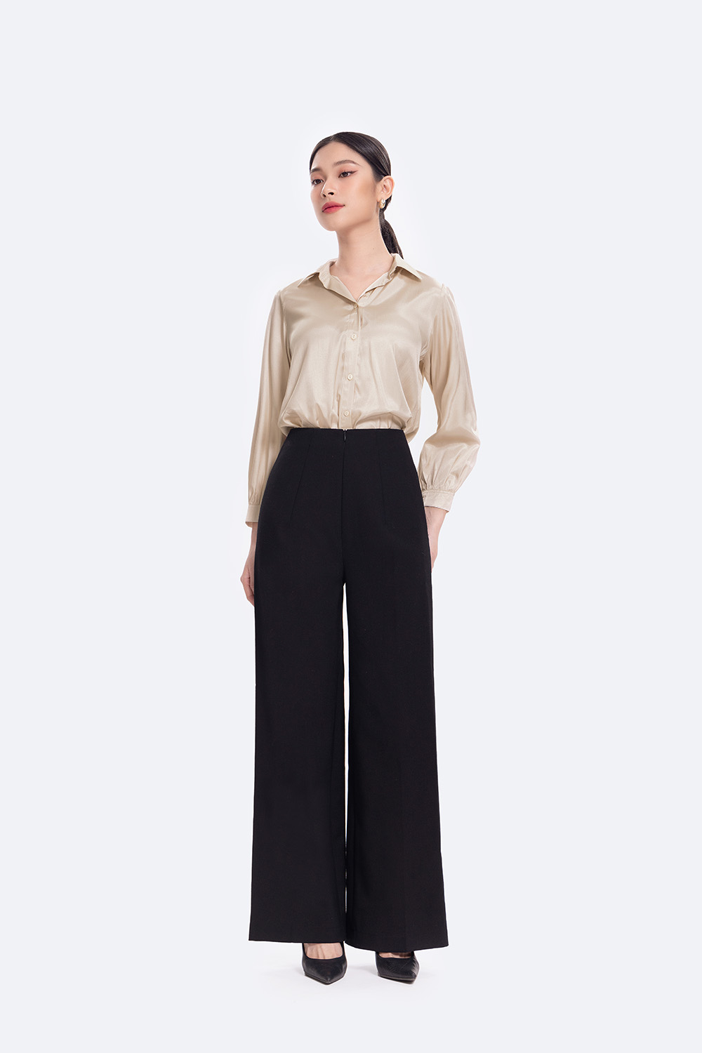 Áo sơ mi nữ công sở basic tay dài