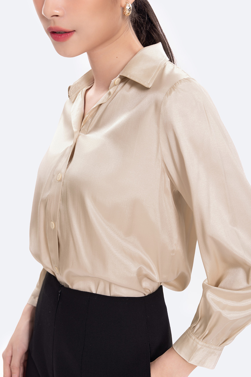 Áo sơ mi nữ công sở basic tay dài