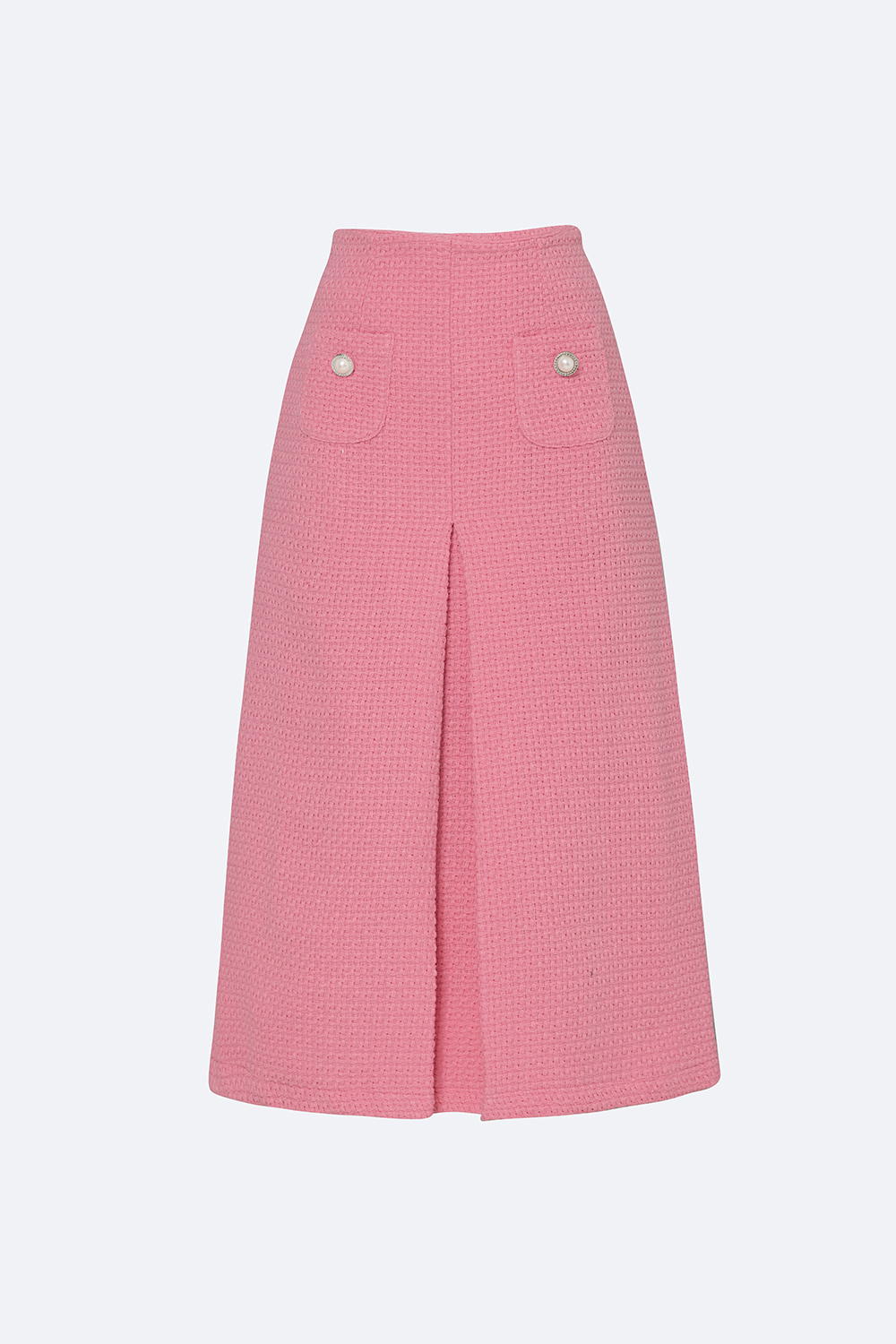 Chân váy tweed dáng midi phối túi giả