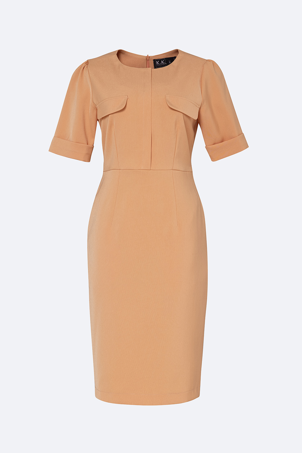 Đầm công sở dáng ôm phối túi giả