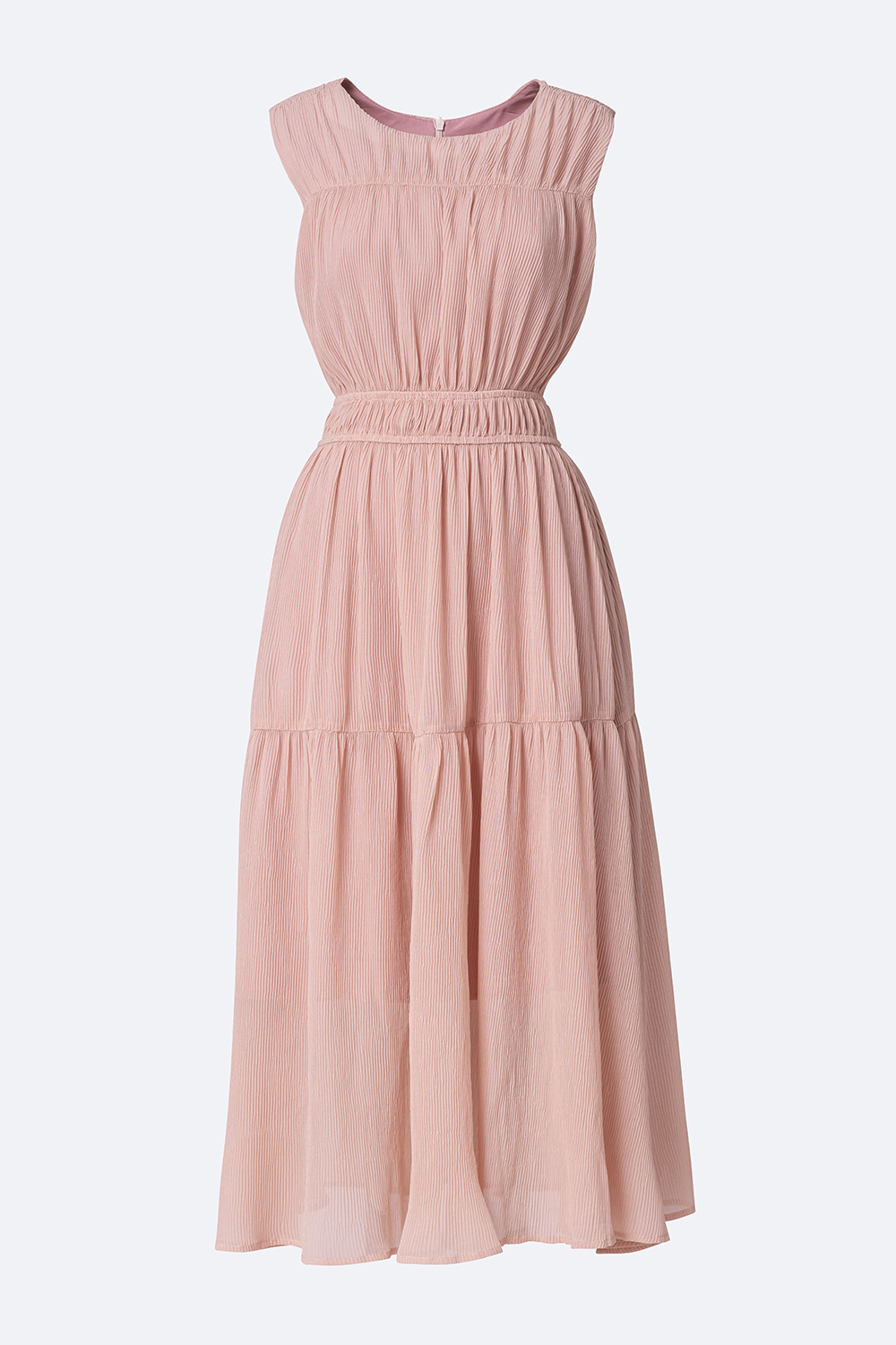 Đầm midi dáng xòe sát nách