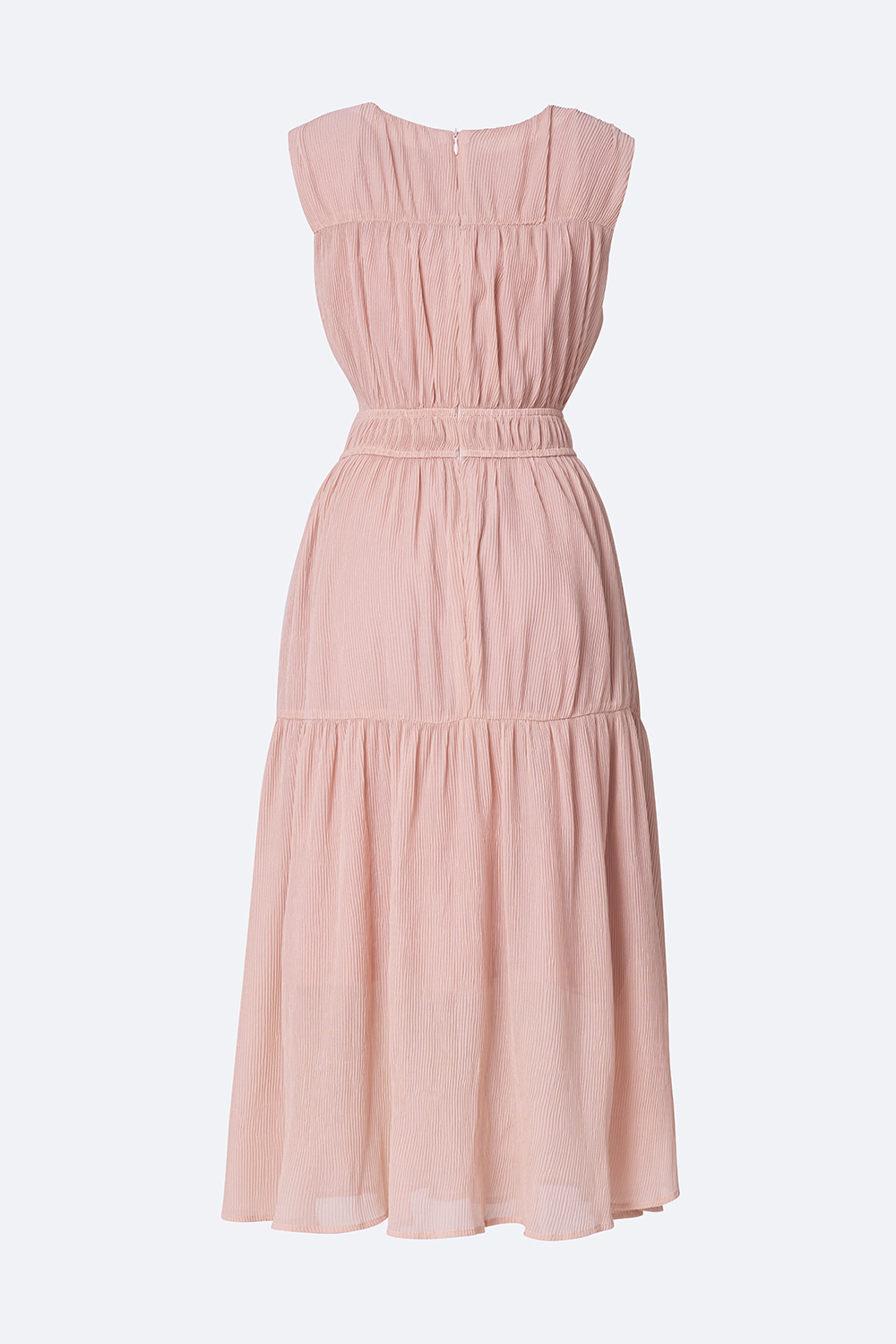 Đầm midi dáng xòe sát nách