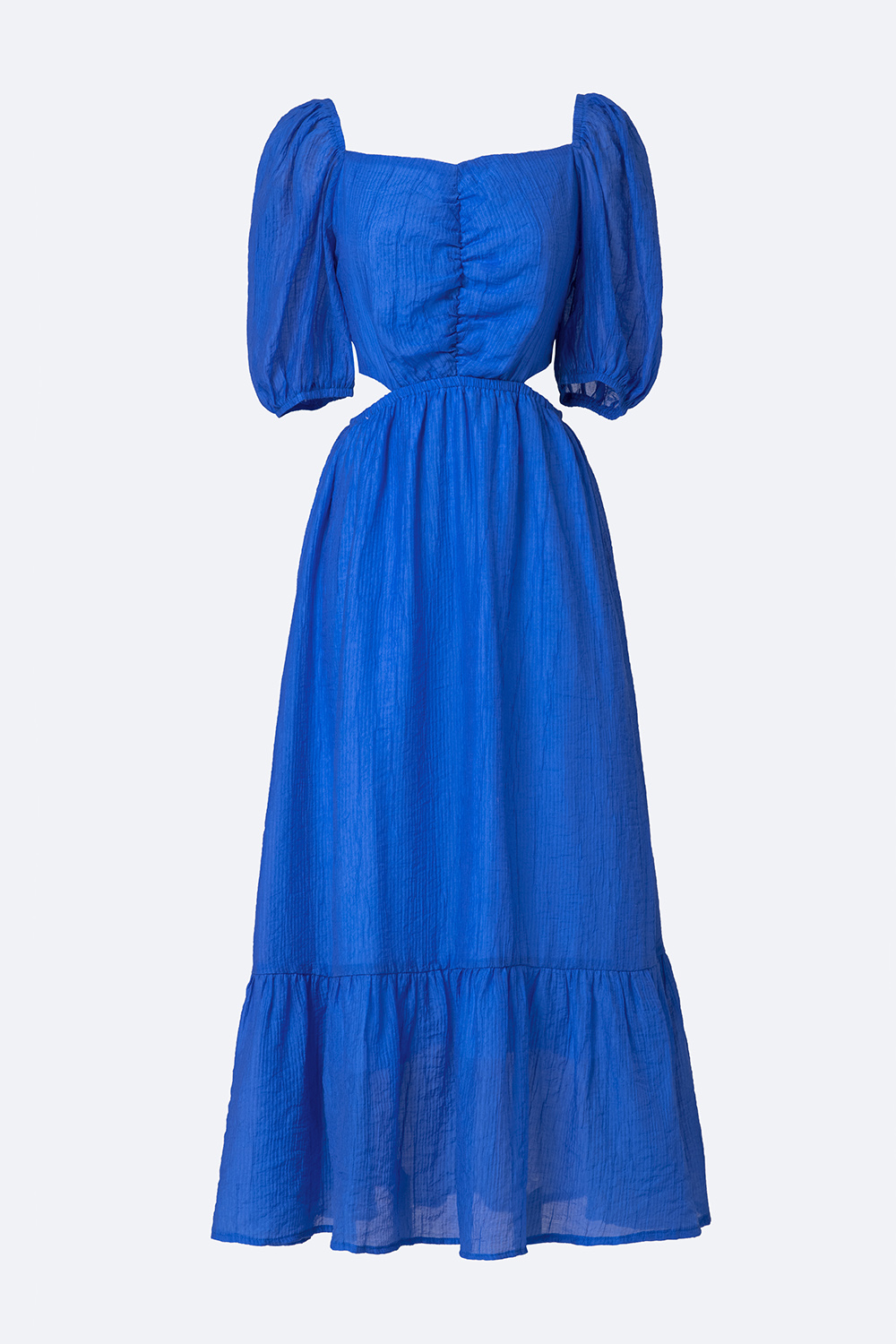 Đầm midi dáng xòe tay lỡ cut-out eo