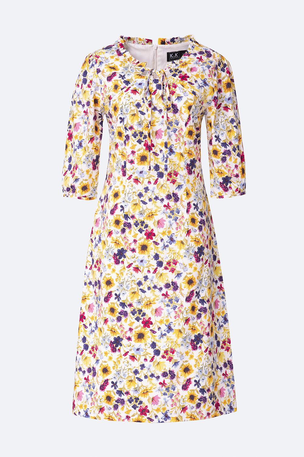 Đầm hoa dáng chữ A tay lửng