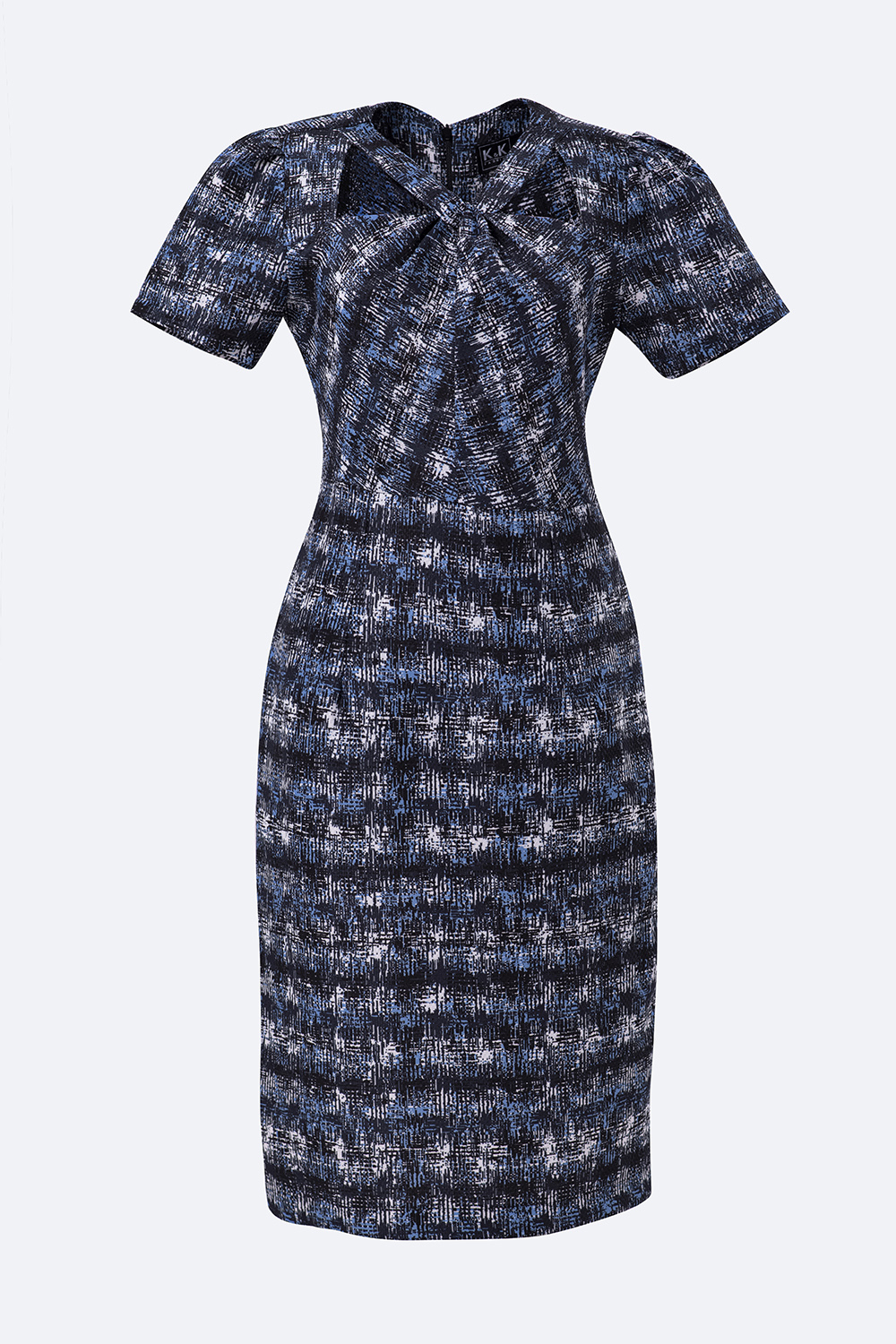 Đầm ôm công sở họa tiết cổ cut-out