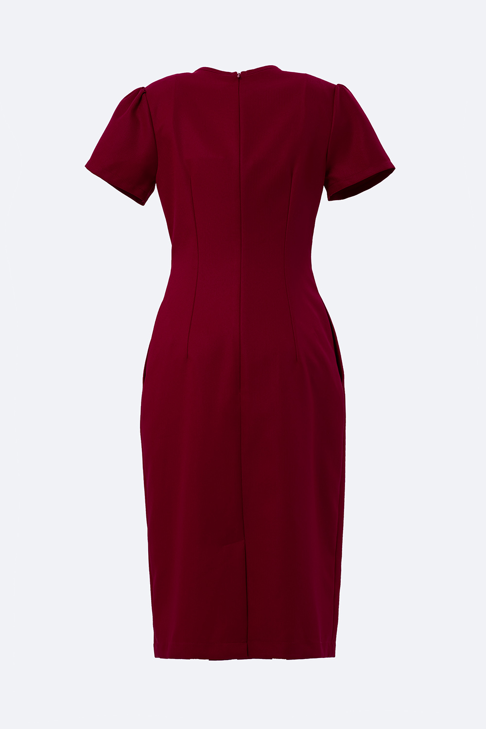 Đầm đỏ dáng ôm phối nút