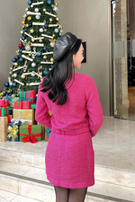 Áo khoác dạ tweed nữ dáng ngắn tay dài
