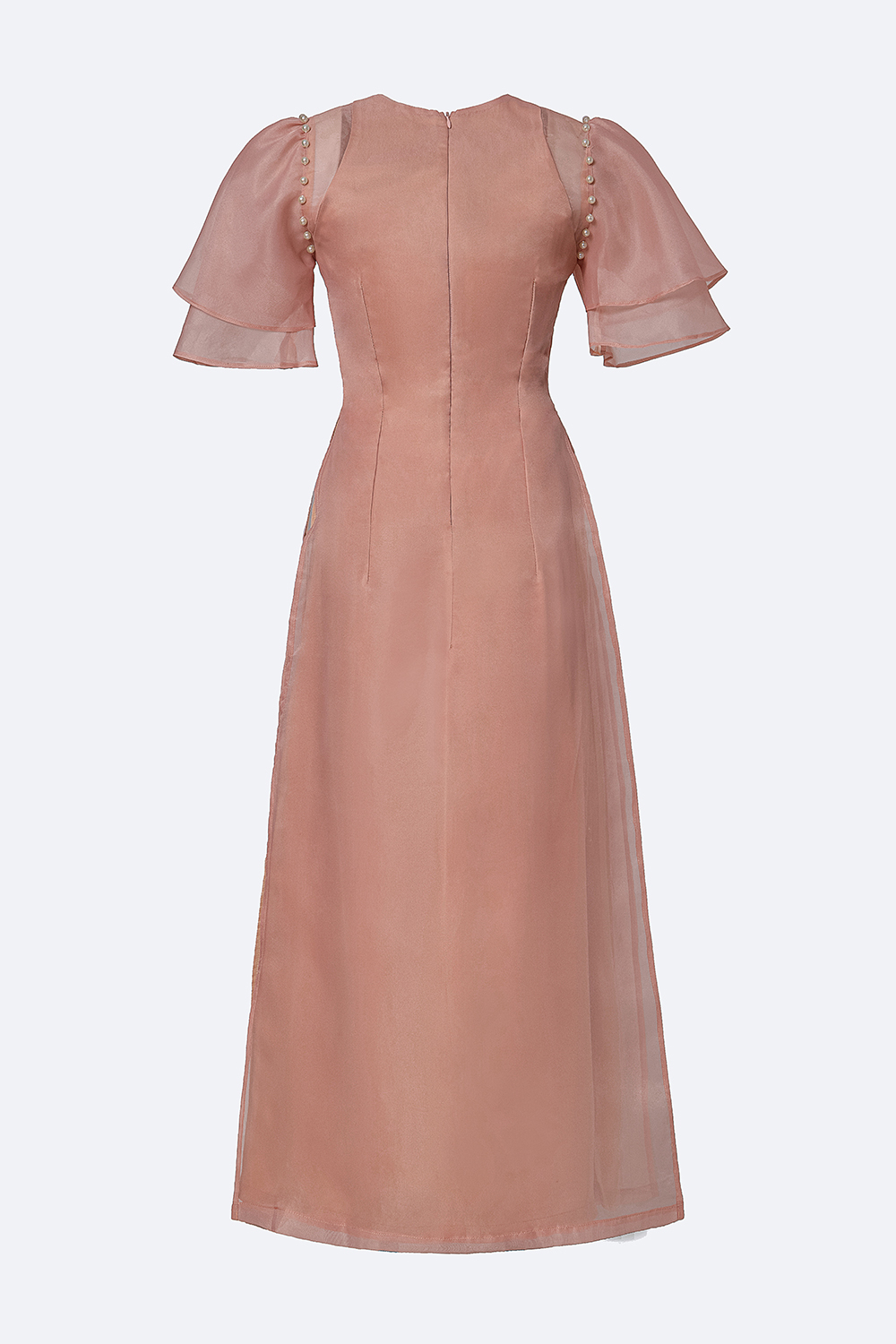 Áo dài tết đơn sắc màu hồng