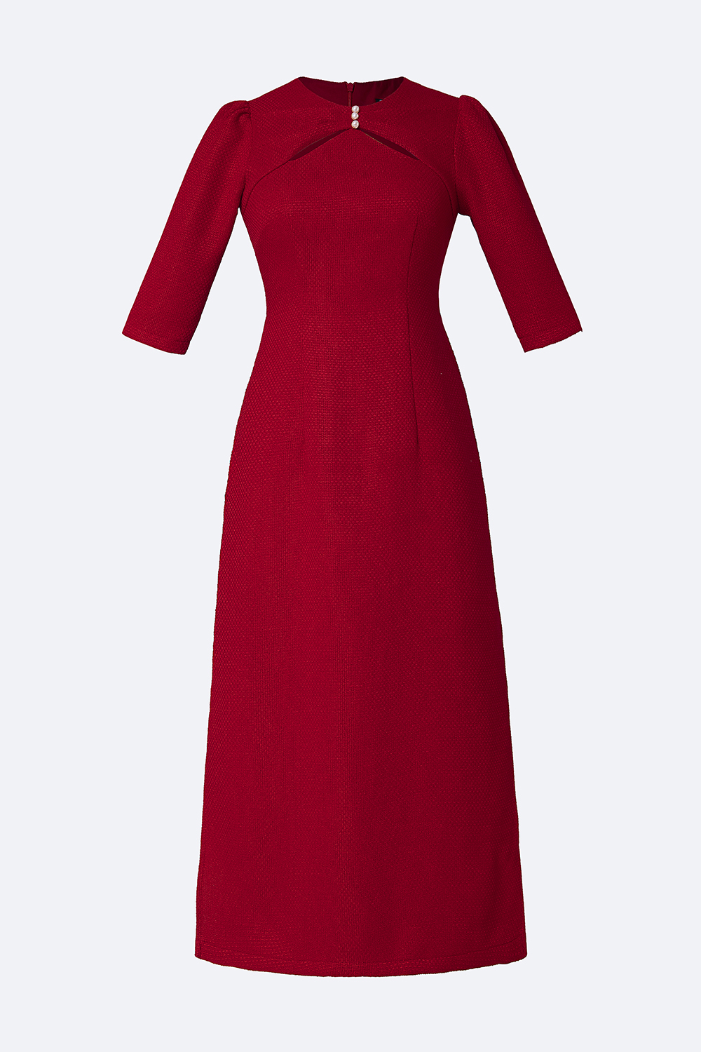 Áo dài tết màu đỏ tay lỡ