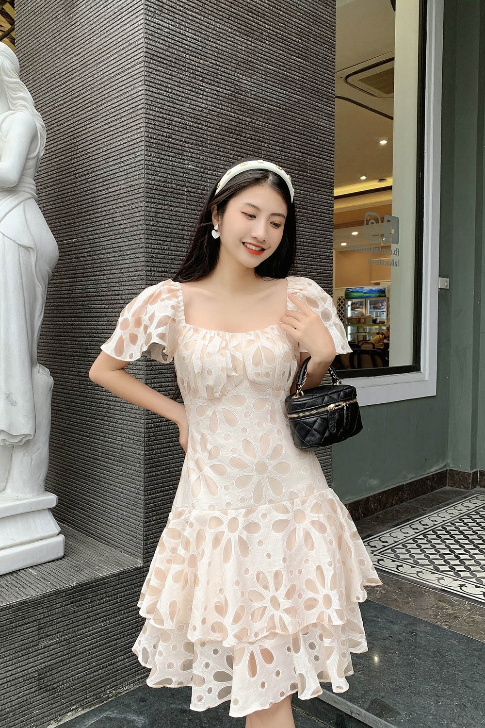 Đầm dự tiệc đuôi cá xòe 2 tầng