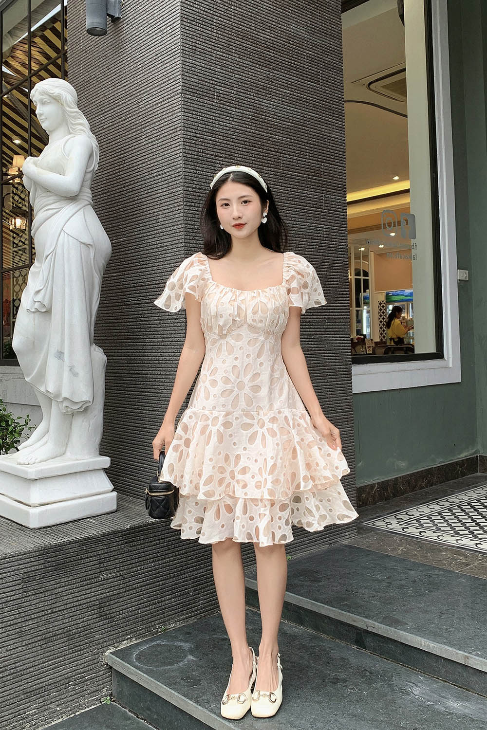 Đầm dự tiệc đuôi cá xòe 2 tầng