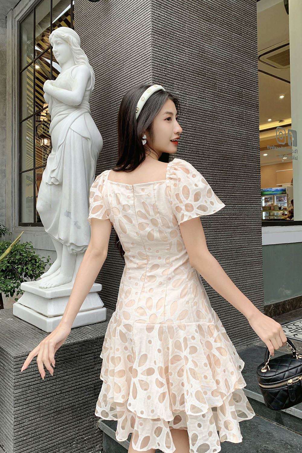 Đầm dự tiệc đuôi cá xòe 2 tầng