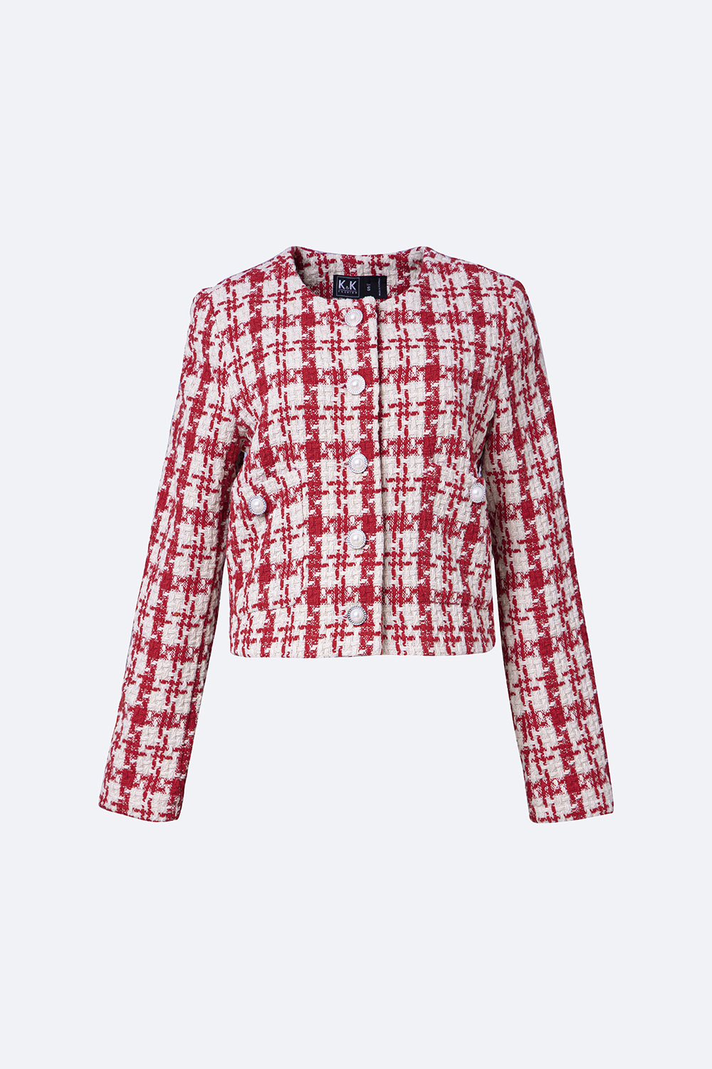 Áo khoác tweed nữ dáng ngắn tay dài